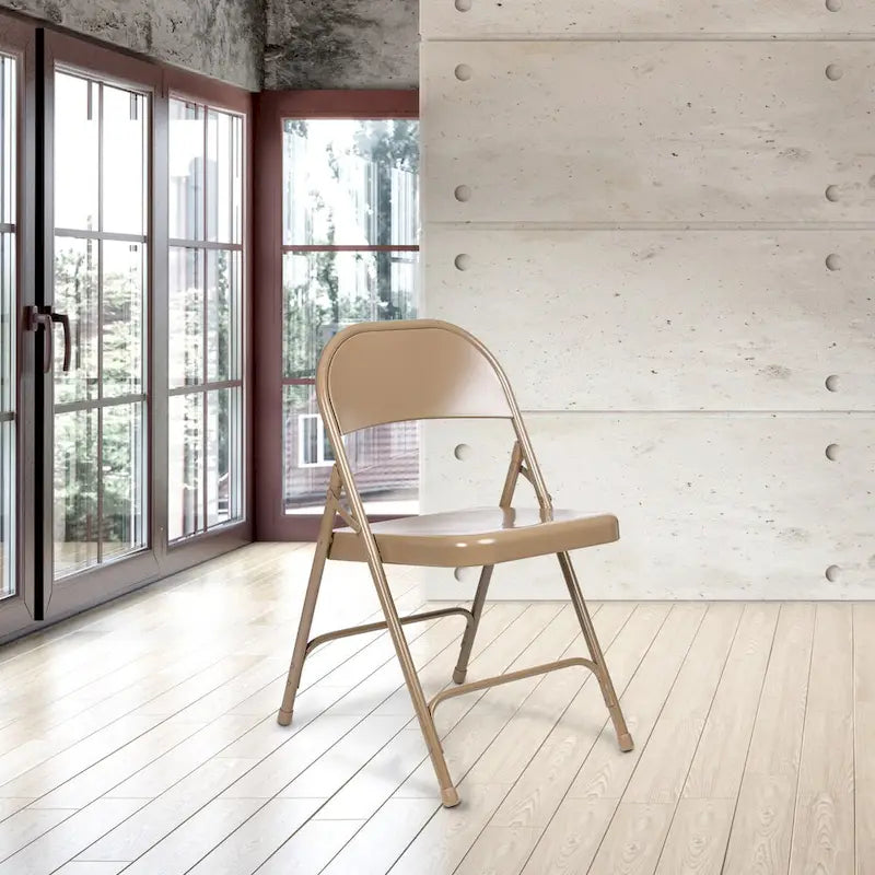 Metal Round-Backed Folding Chair, Pack of 4