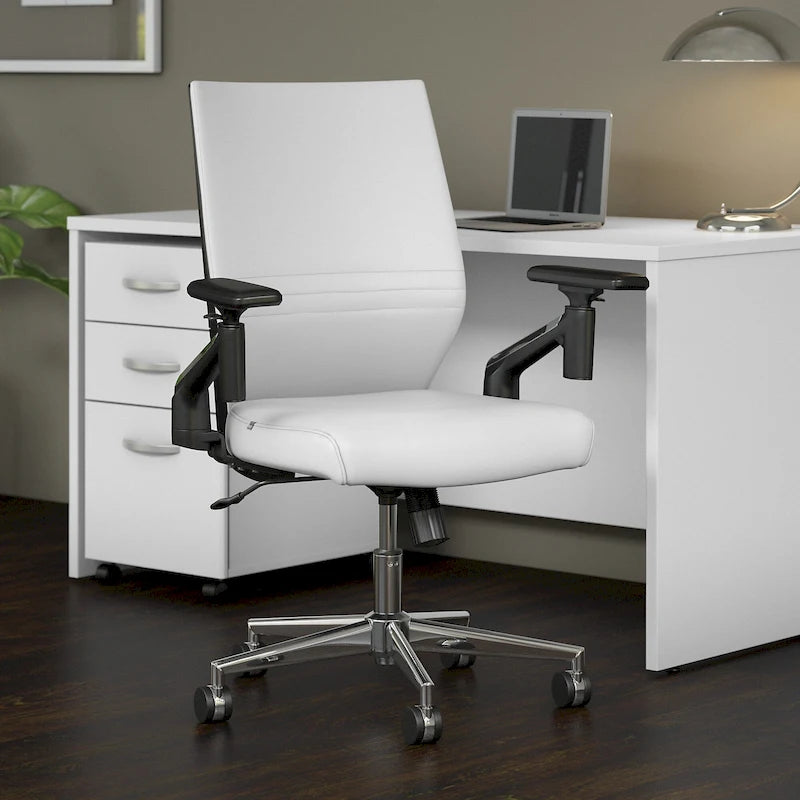 Mid Back Leather Office Chair