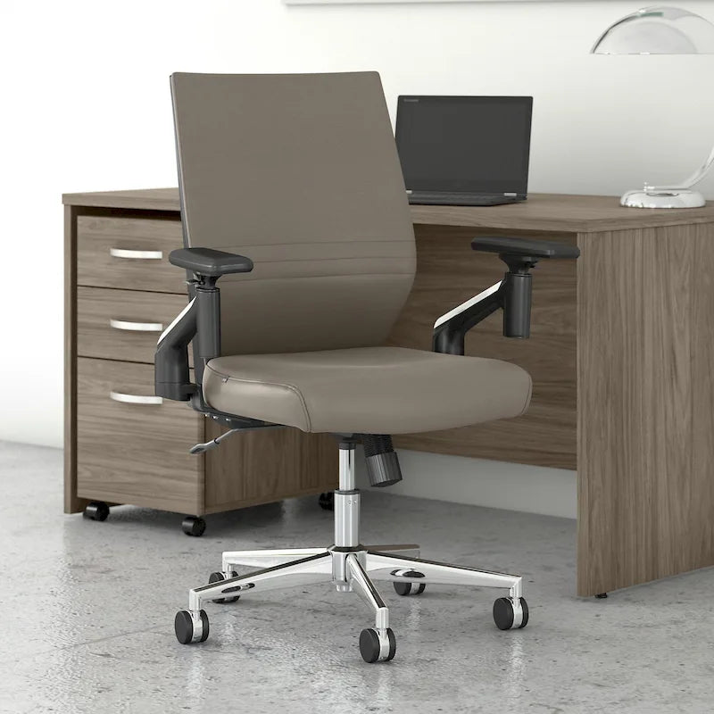 Cabot Mid Back Leather Office Chair by Bush Furniture