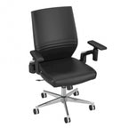 Fauteuil de bureau en cuir à dossier mi-haut