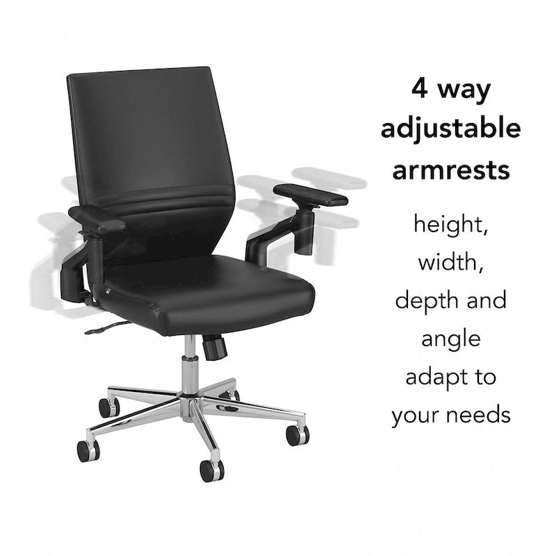 Mid Back Leather Office Chair