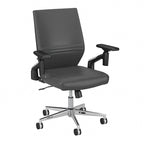 Fauteuil de bureau en cuir à dossier mi-haut