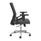 Fauteuil de bureau en cuir à dossier mi-haut