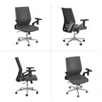 Fauteuil de bureau en cuir à dossier mi-haut