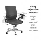 Fauteuil de bureau en cuir à dossier mi-haut
