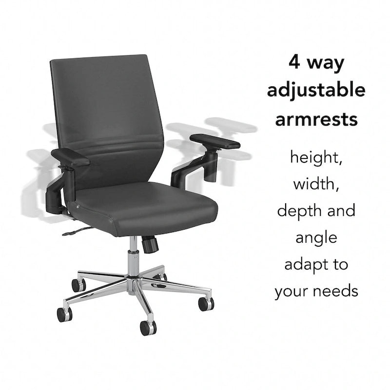 Mid Back Leather Office Chair