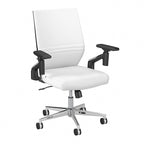 Fauteuil de bureau en cuir à dossier mi-haut
