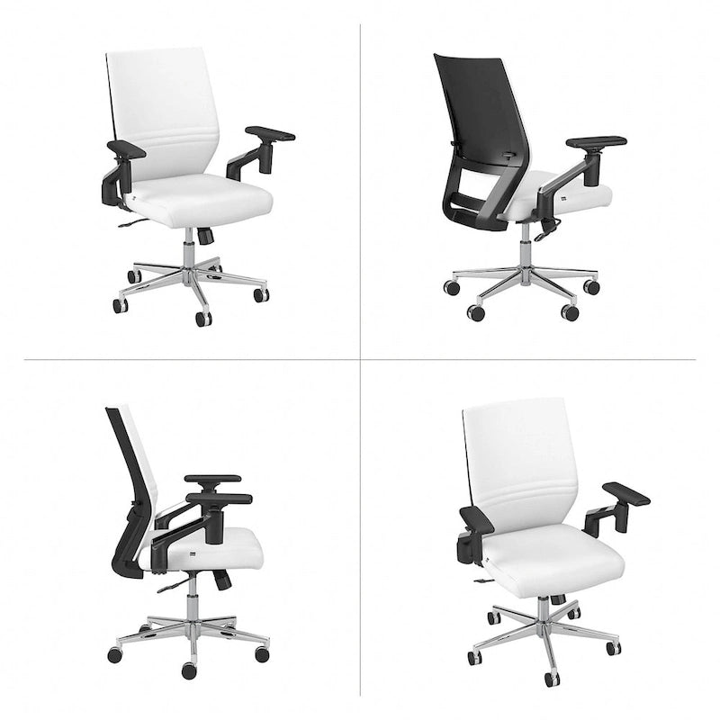 Mid Back Leather Office Chair