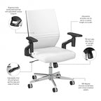 Fauteuil de bureau en cuir à dossier mi-haut