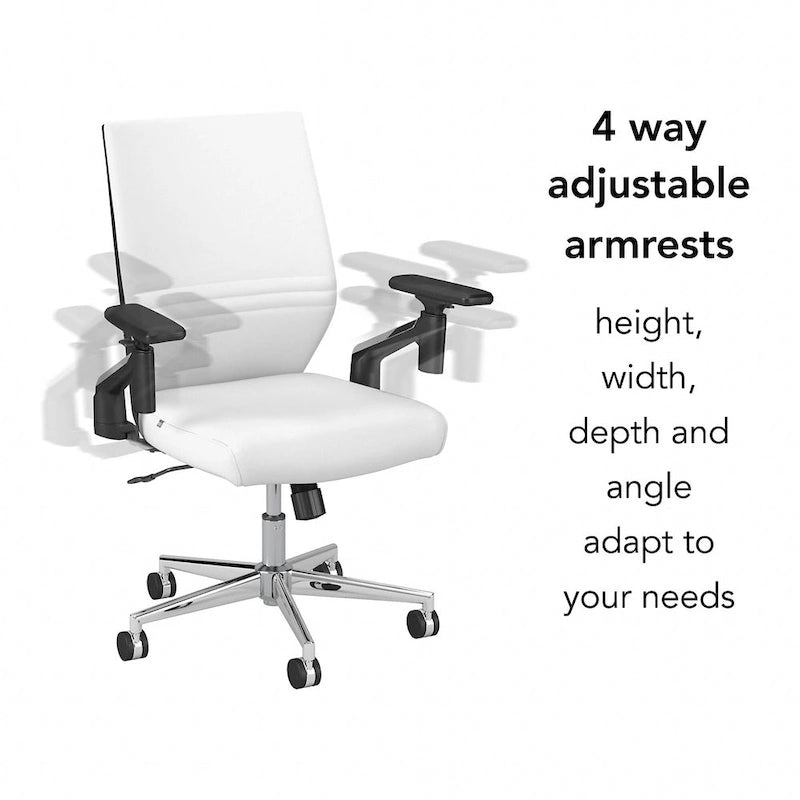 Mid Back Leather Office Chair