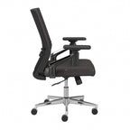 Fauteuil de bureau en cuir à dossier mi-haut