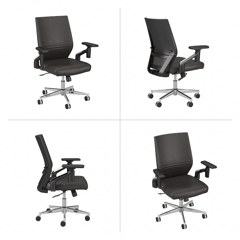 Mid Back Leather Office Chair