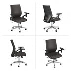 Fauteuil de bureau en cuir à dossier mi-haut