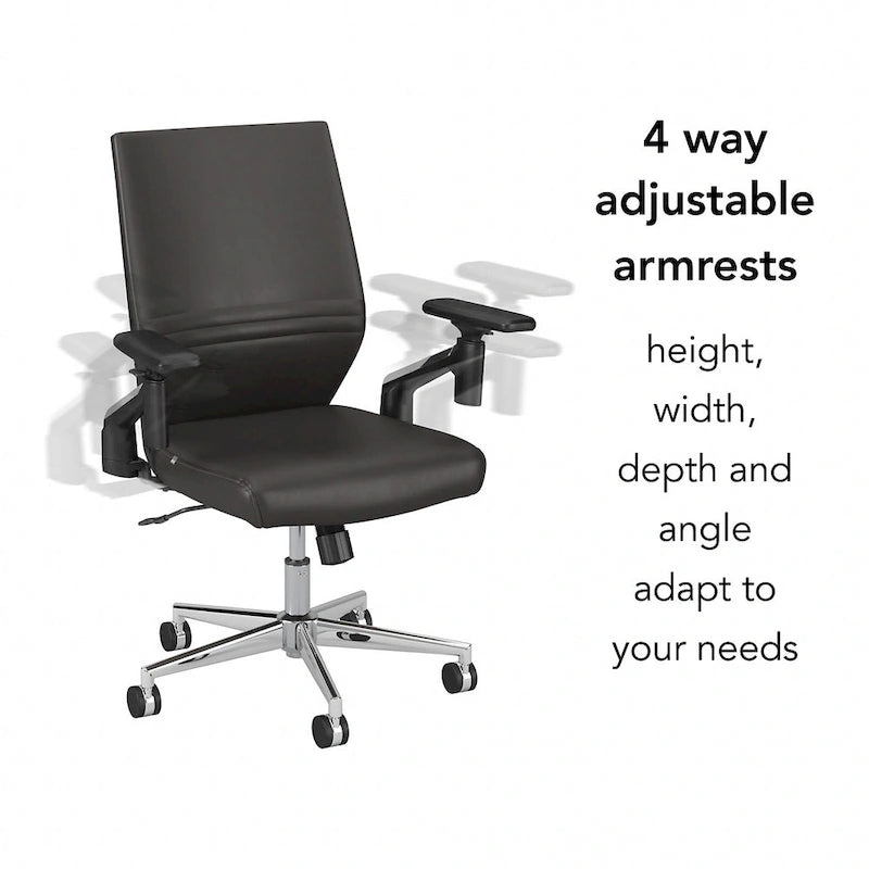 Mid Back Leather Office Chair